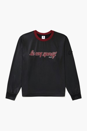 여성 레터링 포인트 글로시 져지 긴팔 티셔츠 _BLCK GR322LRL82_BLACK-a