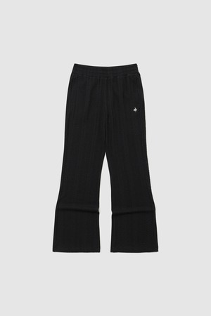 여성 플루시 케이블 부츠컷 팬츠 - 블랙 QR322OFP92