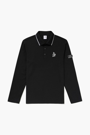 [COQ TAB] 남성 스트레치 카라 긴팔 티셔츠 _BLCK GR321MTL83_BLACK-a