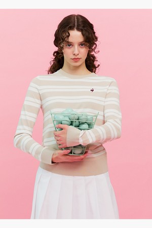 여성 스트레치 스트라이프 스웨터 _BEGE GR322LKP81_BEIGE-a