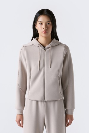 여성 모달 플로우 후드형 트레이닝 자켓 브라운 SR322PFT81
