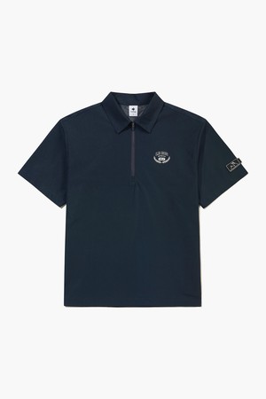 남성 우븐 클래식 체크 반집업 반팔 티셔츠 _NAVY GR321MTS83_NAVY-a