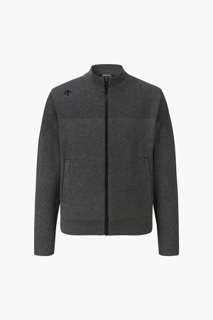 [데상트골프] 남성 버드아이 조직감 풀집업 가디건  DR32MFKO8D_GREY-a