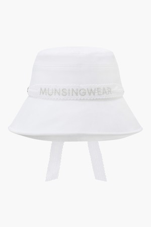 [먼싱웨어] 여성 리본 크로쉐햇 화이트 MR322LCP92_WHITE-a