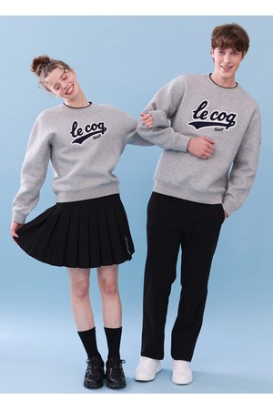 공용 커브드 로고 스웨트 셔츠 _LGRY GR321MRL92_GREY-a