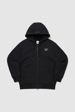 유니 셸파 루즈핏 후드 집업 - 블랙 QR423LFTO1