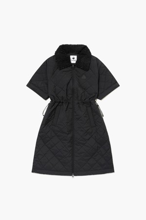 여성 경량 시어링넥 풀집업 퀼팅 원피스 _BLCK GR322LOP91_BLACK-a