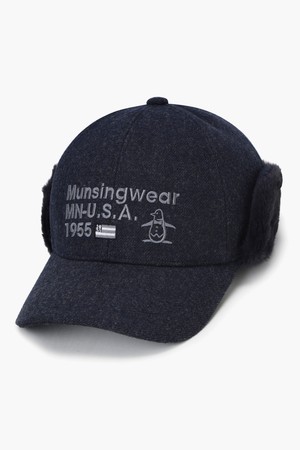 [먼싱웨어] 남성 모직 원단 플리스 귀달이 캡 다크네이비 MR421MCPO5_NAVY-a