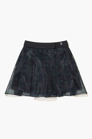 [먼싱웨어] 여성 체크패턴 메쉬 랩스커트 블랙 MR322PSK92_BLACK-a