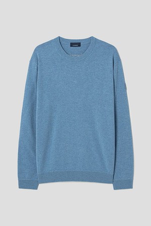 [란스미어 골프] [Golf] 남성 기본 라운드 스웨터  블루 (LA4851L55P)_BLUE-a