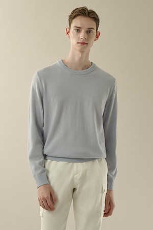 [란스미어 골프] [Golf] 남성 캐시미어 라운드  스카이 블루 (LA4851L56Q)_BLUE-a