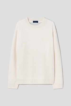 [란스미어 골프] [Golf] 남성 우븐 패치 스웨터  아이보리 (LA4951L580)_IVORY-a