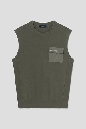 [란스미어 골프] [Golf] 남성 골프 포켓 스웨터  카키 (LA5251L53H)_GREEN-a