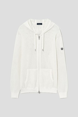 [란스미어 골프] [Golf] 남성 골프 조직감 후드 스웨터  화이트 (LA5251L521)_WHITE-a