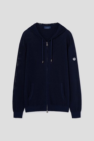 [란스미어 골프] [Golf] 남성 골프 조직감 후드 스웨터  네이비 (LA5251L52R)_NAVY-a