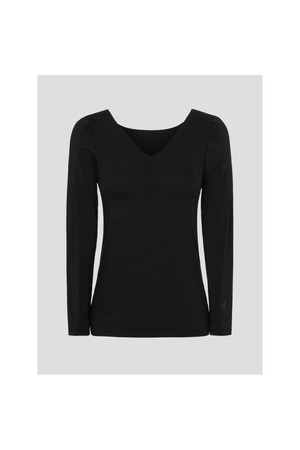 [Essential] 여성 브이넥 속옷형 베이스레이어 - 블랙_BLACK-a