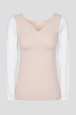 [Essential] 여성 브이넥 속옷형 베이스레이어 - 베이지_BEIGE-a