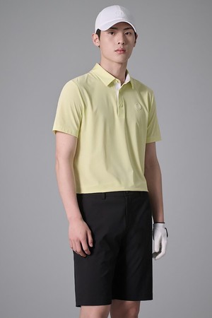 남성 홀메쉬 반소매 칼라 티셔츠 - 옐로우_YELLOW-a