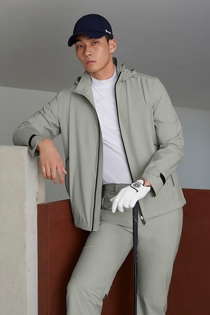 남성 방수 레인웨어 패커블 바람막이 - 카키_GREEN-a