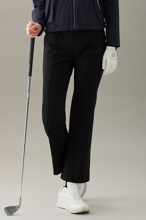 여성 가을 밴딩 세미 와이드 팬츠 - 블랙_BLACK-a