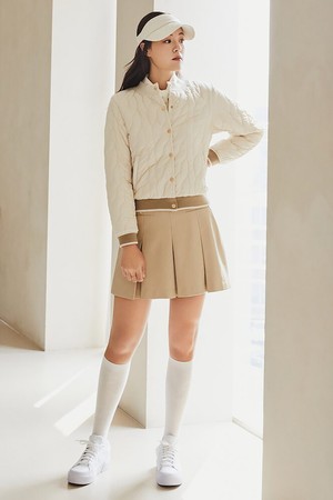 여성 소프트 페이크레더 큐롯 - 베이지_BEIGE-a