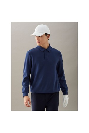 남성 블루종핏 칼라 티셔츠 - 블루_BLUE-a