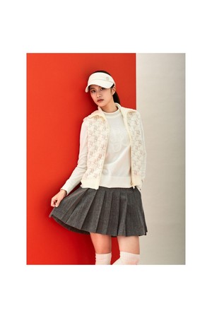 여성 자카드 방풍 풀집 베스트 - 아이보리_IVORY-a