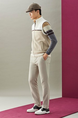 남성 풀집업 니트 베스트 - 베이지_BEIGE-a