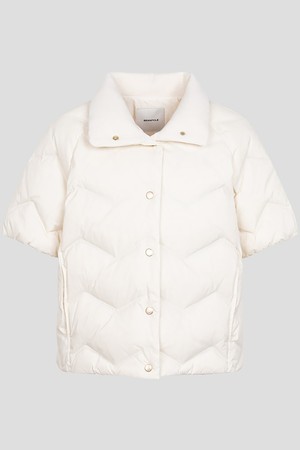 [Premium] 여성 핏변형 반팔 다운 아우터 - 아이보리_IVORY-a