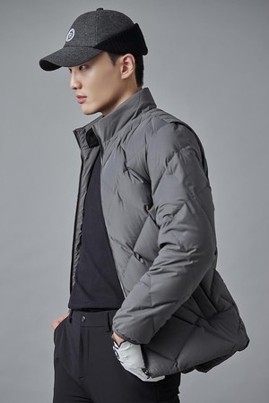 남성 다이아 퀼팅 점퍼 - 그레이_GREY-a