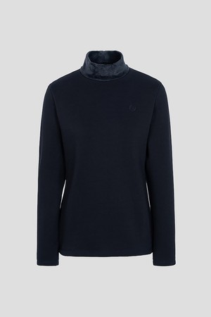 여성 성동 기모 하이넥 티셔츠 - 네이비_NAVY-a