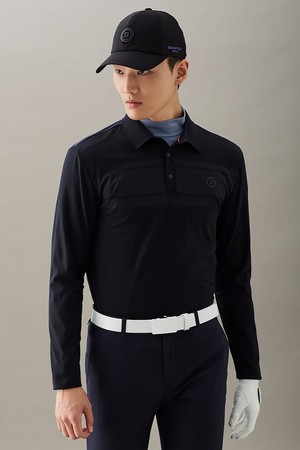 남성 컬러배색 티셔츠 블랙_BLACK-a