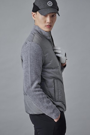 남성 하이브리드 다운 점퍼 - 라이트 그레이_GREY-a