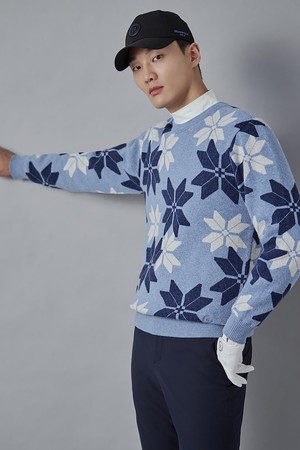 남성 패턴 방풍 풀오버 - 스카이 블루_BLUE-a