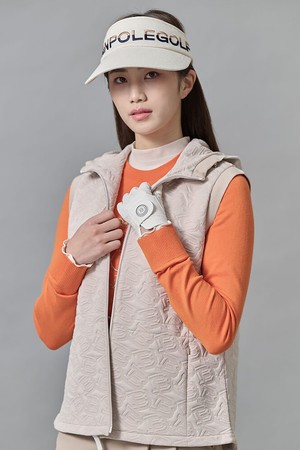 여성 패턴 엠보 기모 베스트 - 베이지_BEIGE-a