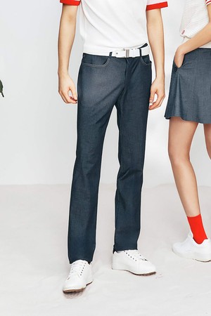 남성 데님라이크 슬림 팬츠 - 네이비_NAVY-a