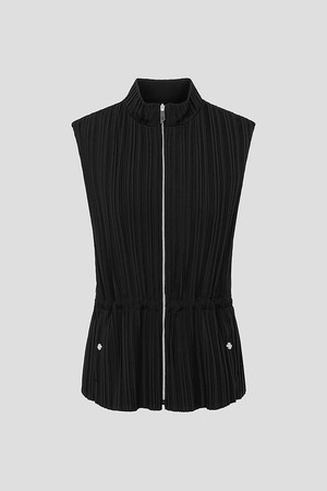 여성 플리츠 베스트 - 블랙_BLACK-a