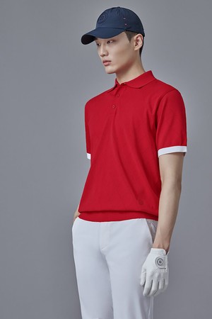 남성 아가일 패턴 니트 풀오버 - 레드_RED-a