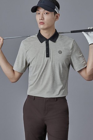 남성 피케 반팔 티셔츠 - 베이지_BEIGE-a