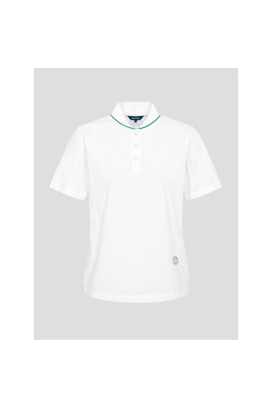 여성 펀칭믹스 반소매 티셔츠 - 화이트_WHITE-a