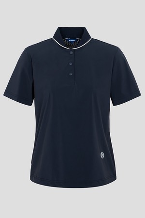 여성 펀칭믹스 반소매 티셔츠 - 네이비_NAVY-a