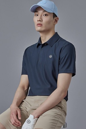 남성 허니콤 반소매 티셔츠 - 블루_BLUE-a