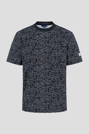 남성 모노그램 패턴 라운드 티셔츠 - 애쉬_GREY-a