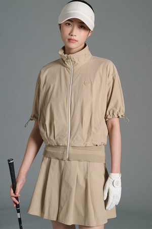여성 홑겹 반소매 아우터 - 베이지_BEIGE-a