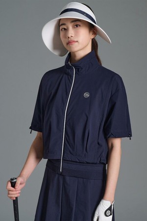 여성 홑겹 반소매 아우터 - 네이비_NAVY-a