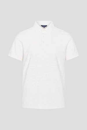 남성 자카드 반소매 칼라 티셔츠 - 화이트_WHITE-a