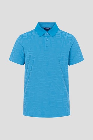 남성 자카드 반소매 칼라 티셔츠 - 스카이 블루_BLUE-a