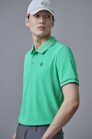 남녀공용 피케 반팔 티셔츠 - 그린_GREEN-a