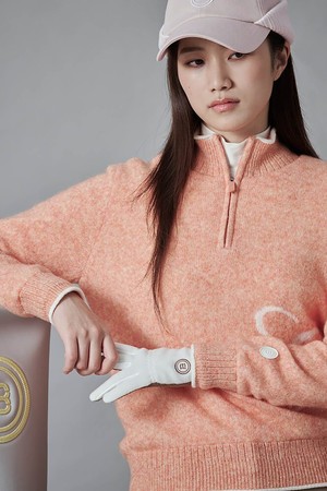 [Premium] 여성 투톤 반집업 방풍 풀오버 - 오렌지_ORANGE-a