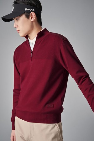 [Premium] 남성 반집업 스웨터 - 마젠타_PINK-a